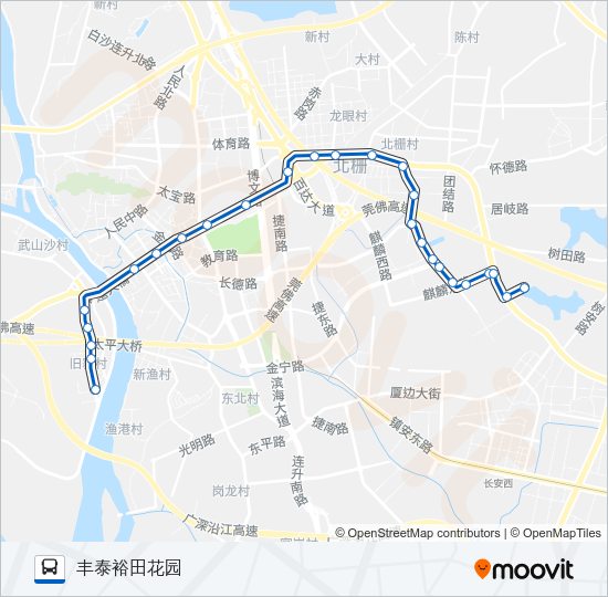 公交虎门3B路的线路图