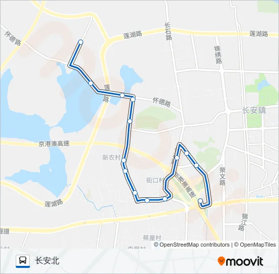 公交长安10路的线路图