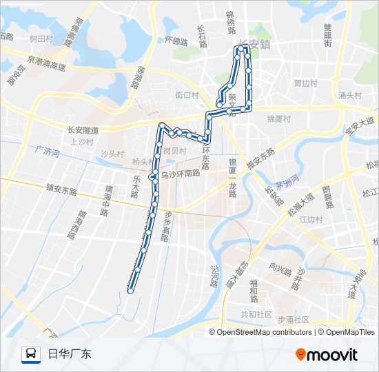 公交长安19路的线路图