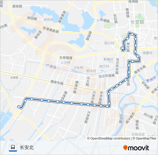 公交长安20路的线路图