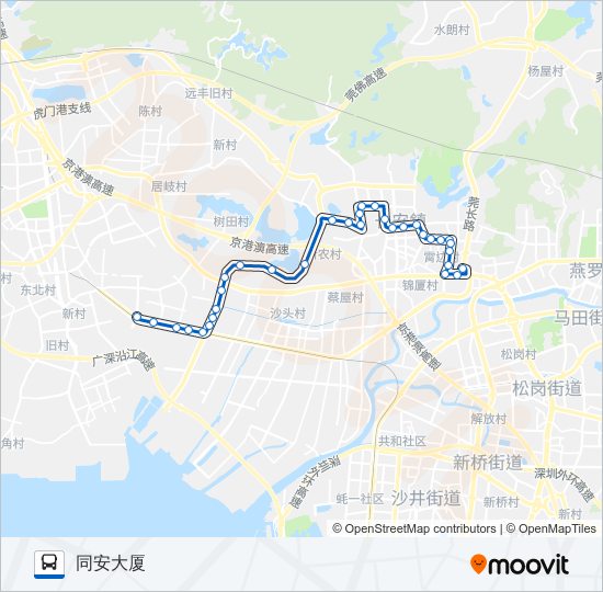 公交长安21路的线路图