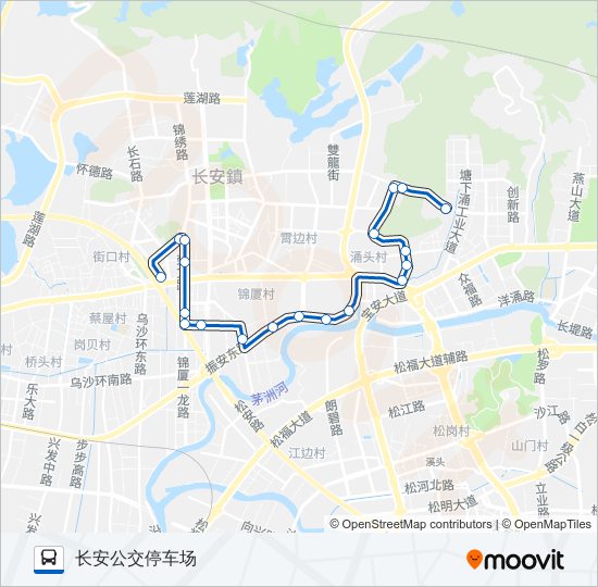 公交长安22路的线路图