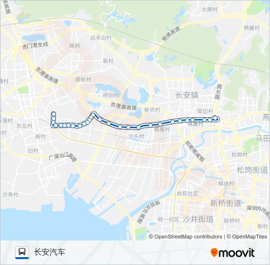 公交长安7A路的线路图