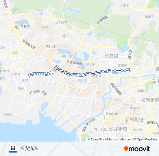 公交长安7B路的线路图