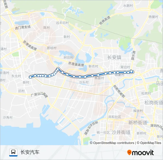 公交长安7B路的线路图
