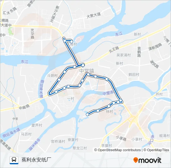 公交东莞609路的线路图