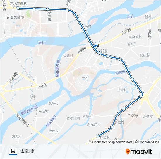 东莞615路 Bus Line Map