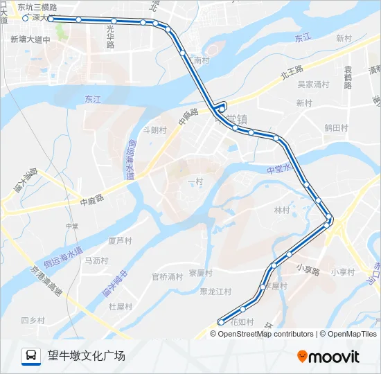 东莞615路 Bus Line Map