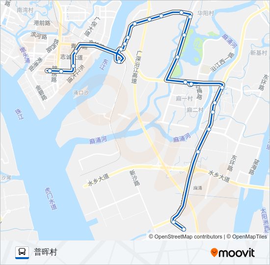 公交东莞616路的线路图