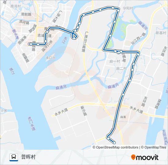 东莞616路 Bus Line Map