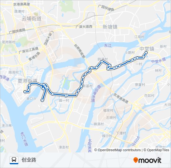 东莞617路 bus Line Map