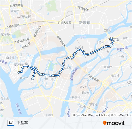 公交东莞617路的线路图