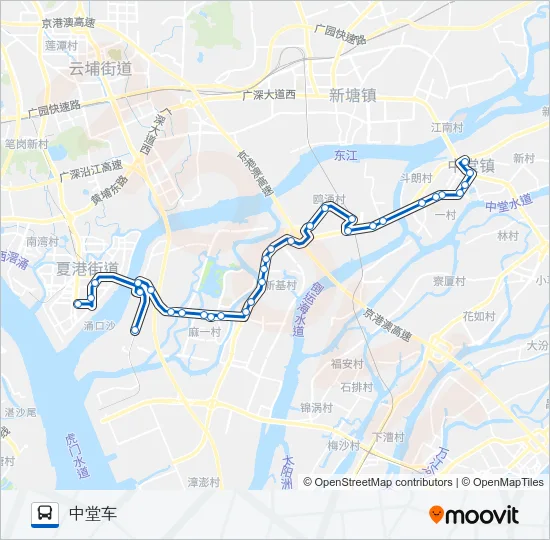 东莞617路 Bus Line Map