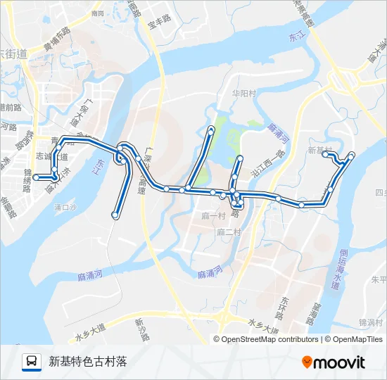 东莞619路 Bus Line Map