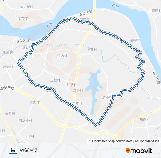 企石1路外环 bus Line Map