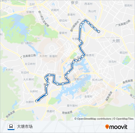 大岭山12路 bus Line Map