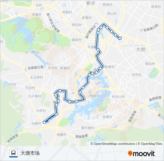 公交大岭山12路的线路图