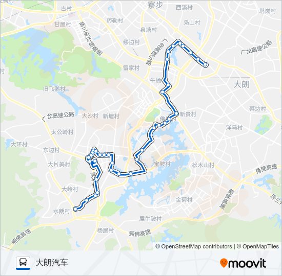 大岭山12路 bus Line Map