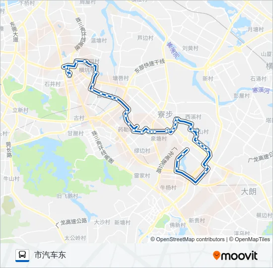 寮步A10路 Bus Line Map