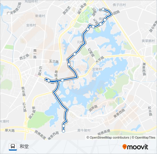 公交松山湖4A路的线路图