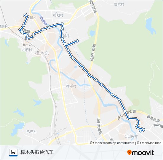 公交樟木头16路的线路图