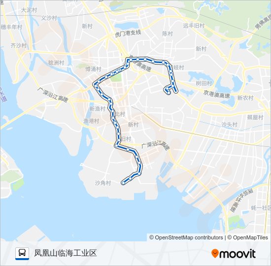 公交虎门6空调路的线路图