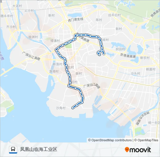 虎门6路空调 Bus Line Map