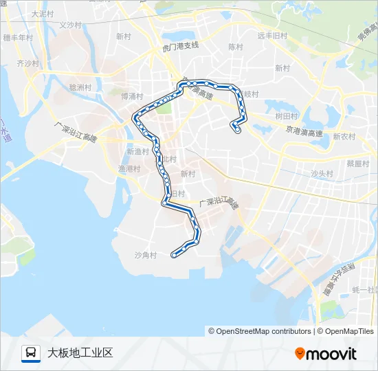 公交虎门6空调路的线路图