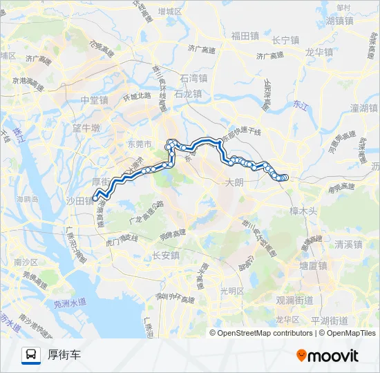 公交跨区快A3路的线路图
