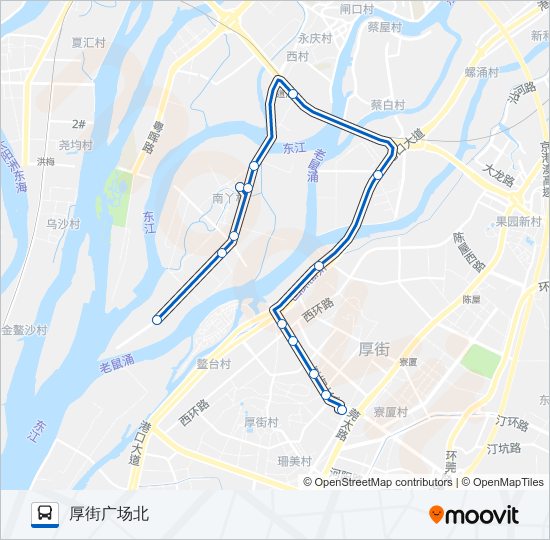 公交厚街19区间路的线路图