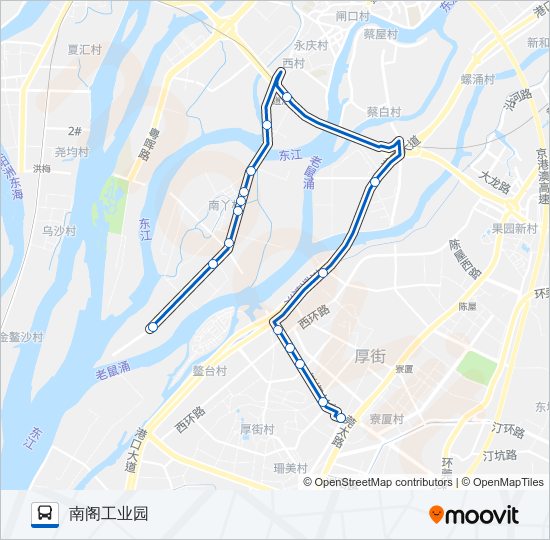 公交厚街19区间路的线路图