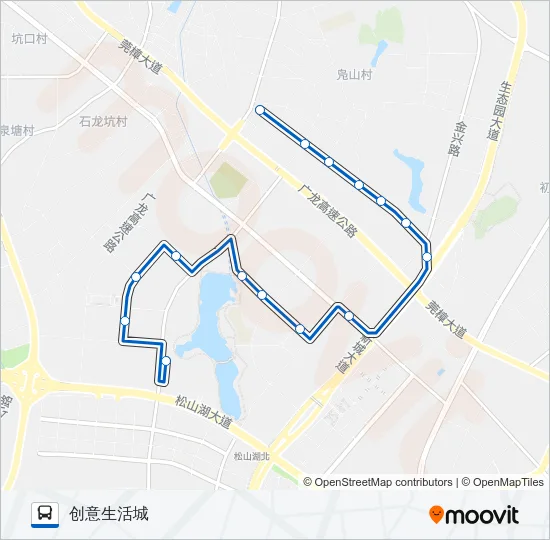 松山湖3路A线 Bus Line Map