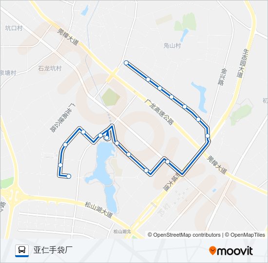 公交松山湖3A线路的线路图
