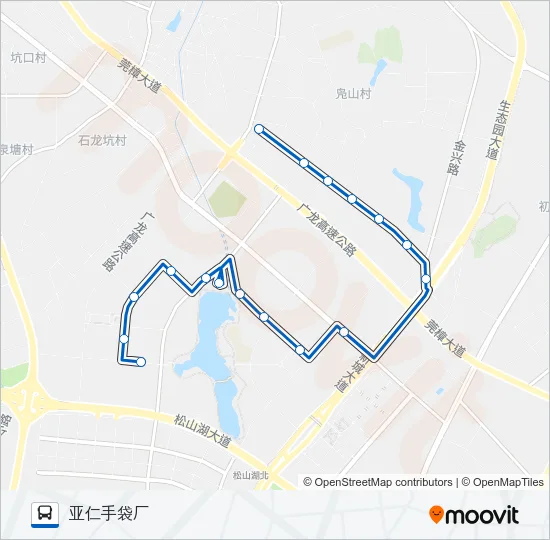 松山湖3路A线 Bus Line Map