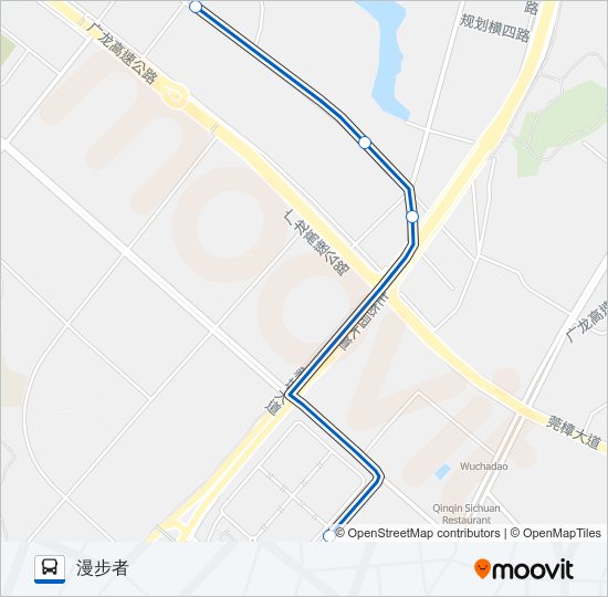 公交松山湖3B线路的线路图