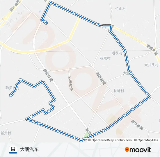 公交大朗16佛新线路的线路图