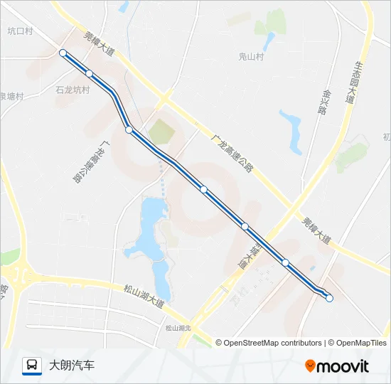 大朗16路寮步线 Bus Line Map