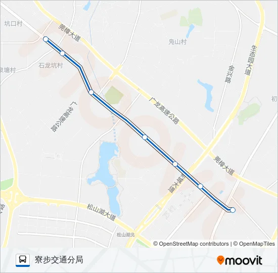 大朗16路寮步线 Bus Line Map