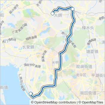 机场巴士大朗汽车站线 Bus Line Map