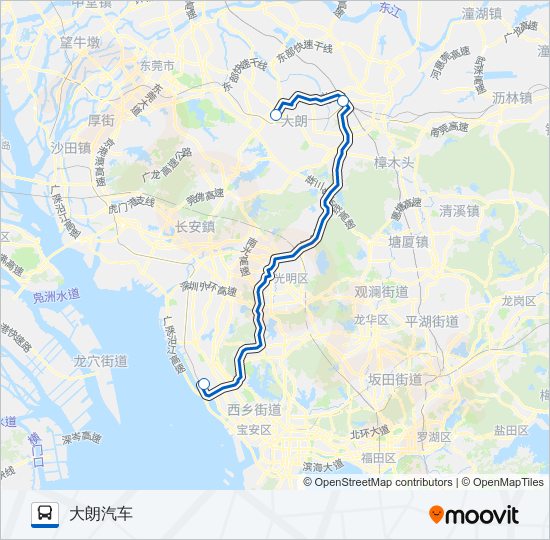 机场巴士大朗汽车站线 bus Line Map