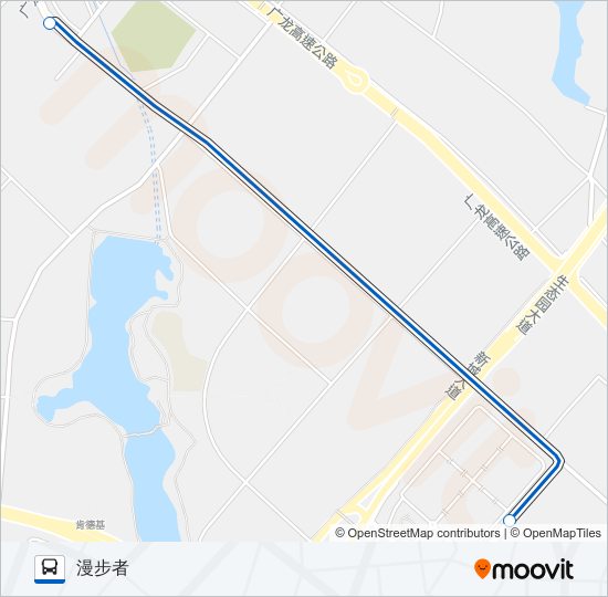 公交松山湖石龙坑高峰专路的线路图