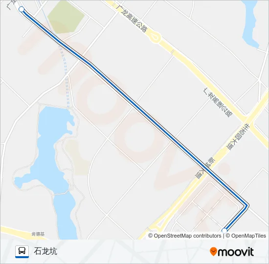 公交松山湖石龙坑高峰专路的线路图