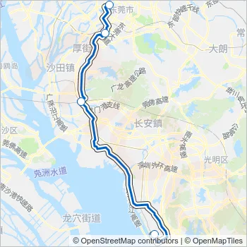 机场巴士东莞城市候机楼线 Bus Line Map