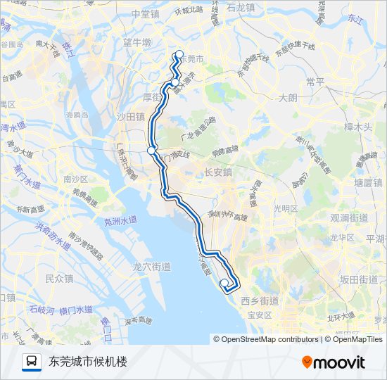 机场巴士东莞城市候机楼线 Bus Line Map