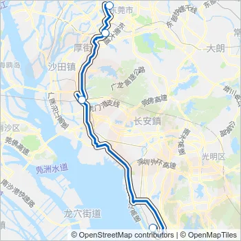 机场巴士东莞城市候机楼线 Bus Line Map