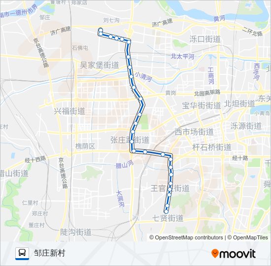 公交BRT-7号路的线路图
