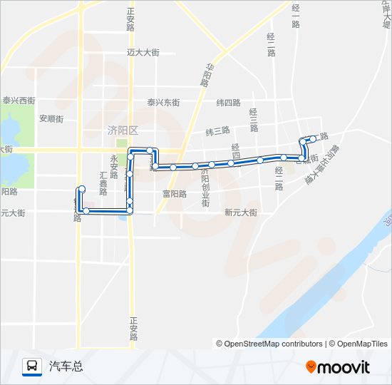 公交济阳1路的线路图