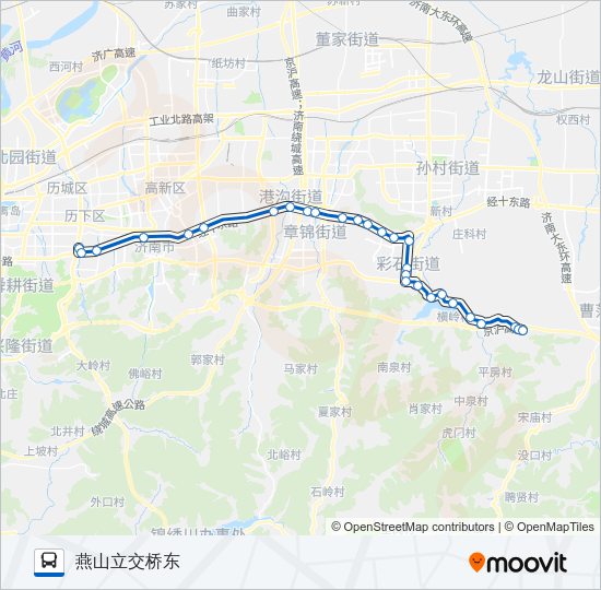 公交303支线路的线路图