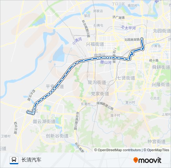 济南巴士1路 bus Line Map
