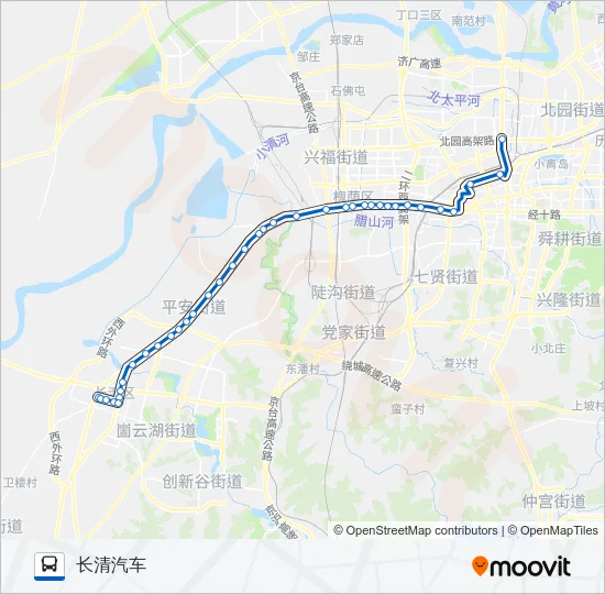 公交济南巴士1路的线路图